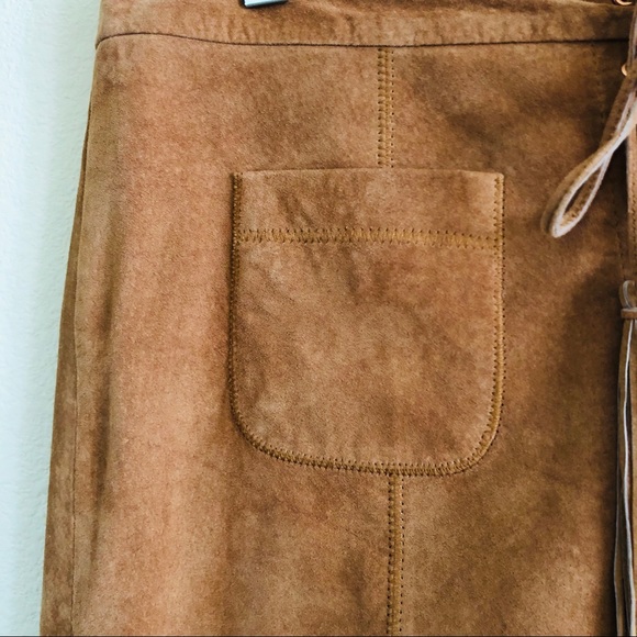 INTERMIX Boho Brown Suede Shorts Size L - Picture 5 of 8